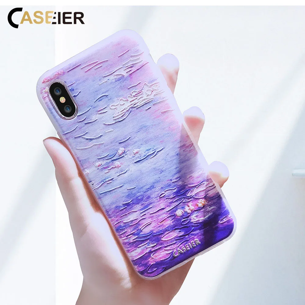 CASEIER 3D Painting Case For iPhone 7 8 Plus 6 6s 5 5s Silicone Cover X SE Soft Phone Cases Shell Capinha |