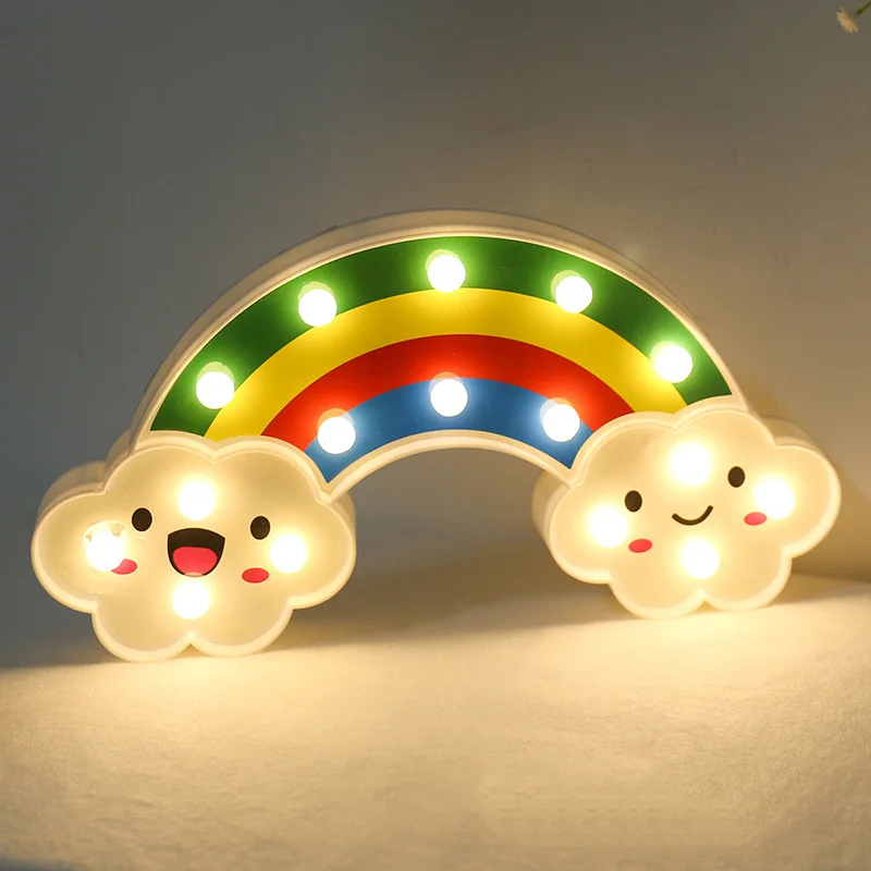 

Cute Letter Flamingo Led Night Light for baby rainbow Pendant lamp Cactus Wall Lamp Marquee LED For Home Christmas decoration