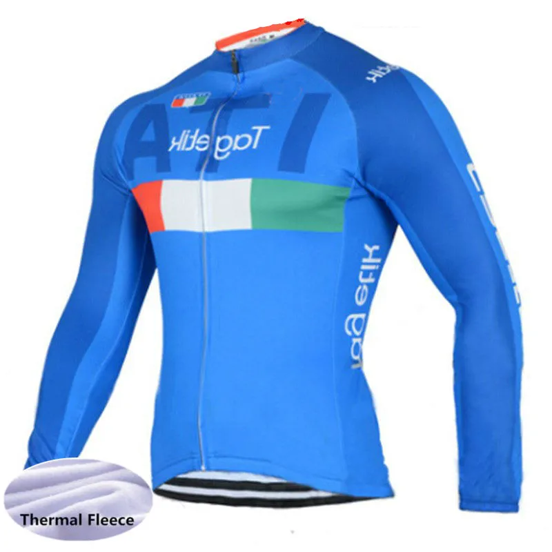 ايطاليا الأزرق الشتاء مجموعة الصوف الحراري الدراجات ciclismo روبا فريق الدراجات الملابس MTB دراجة سباق الدراجات ملابس رياضية
