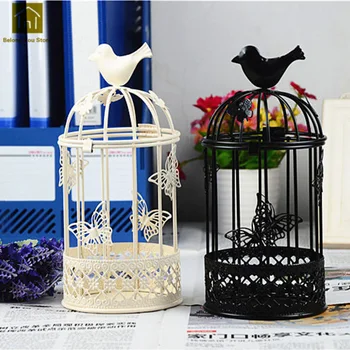 

White Metal Lanterns Candle Holders Wedding Decorations European Candlestick Moroccan Lanterns Nargile Table Candlesticks JKL115