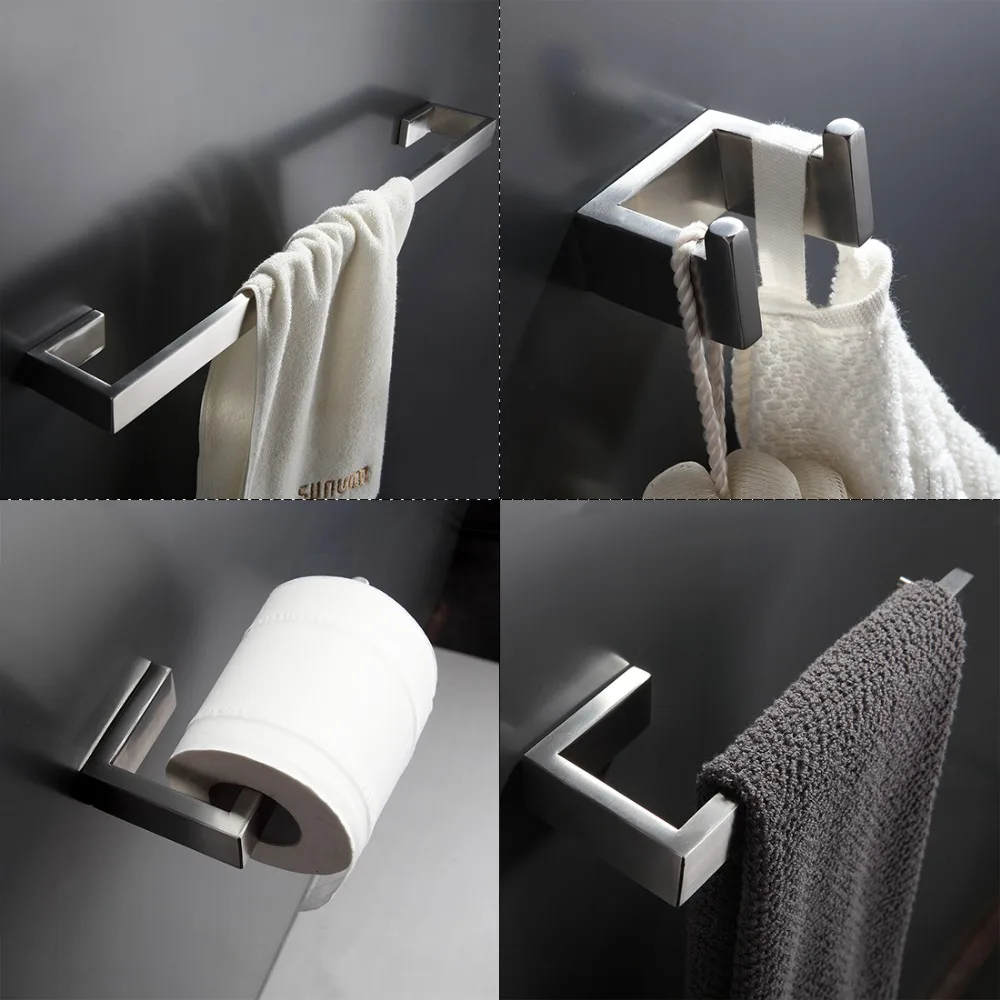 304 in acciaio inox accessori da bagno set singola barra di tovagliolo robe hook