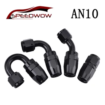 

SPEEDWOW Aluminum AN10 Oil Fuel Swivel Hose Straight 45 90 180 Degree Hose End Oil Fuel Reusable Fitting Adapter Black