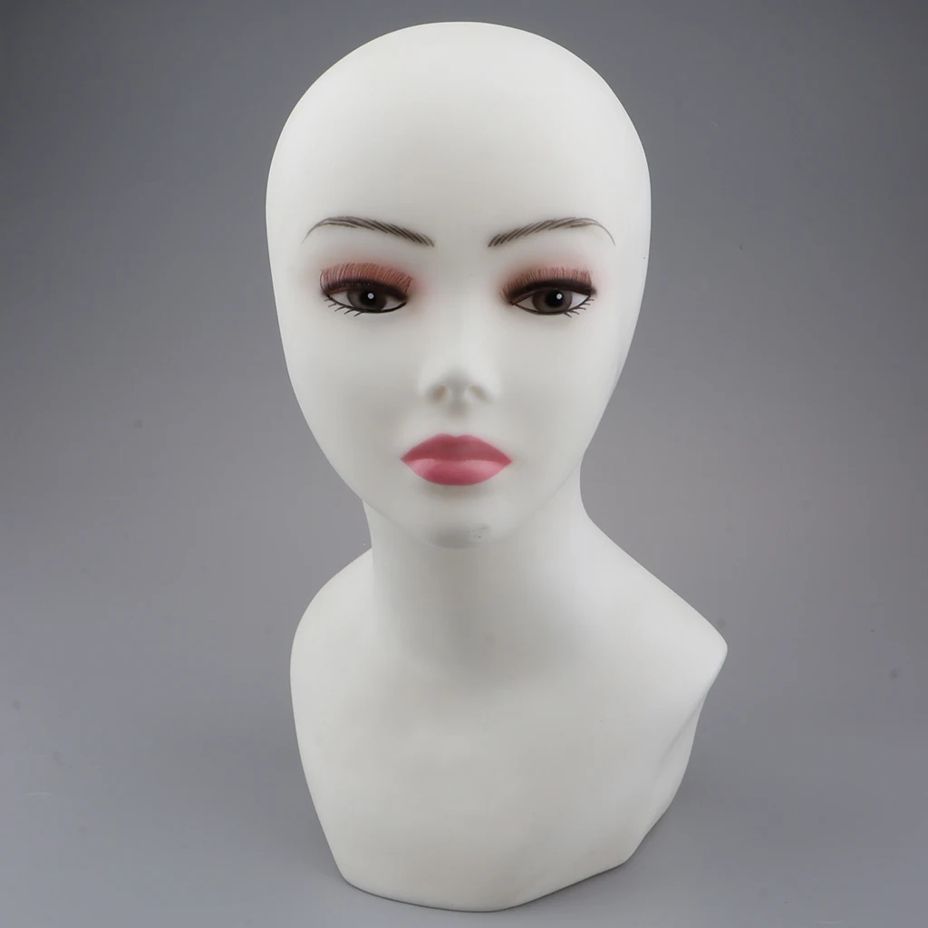 

Mannequin PVC Manikin Head Realistic Mannequin Head Shoulder Wig Head Stand for Wigs Hat Jewelry Display Making Styling