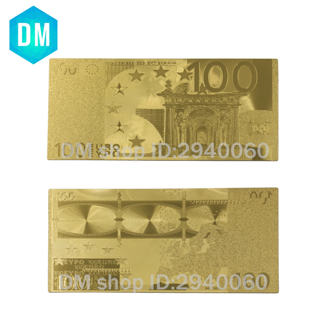 Hot Sale 10pcs/lot Euro Gold Banknote 100 EUR In 24K Plated Paper Money for Collection | Дом и сад