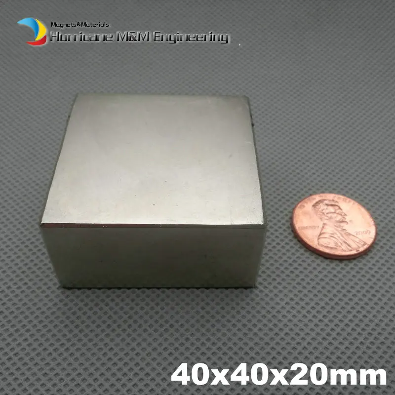 

Quality NdFeB Block 40x40x20 (+/-0.1)mm water filter Strong magnet Neodymium Permanent Magnets Rare Earth Magnets NiCuNi Plated