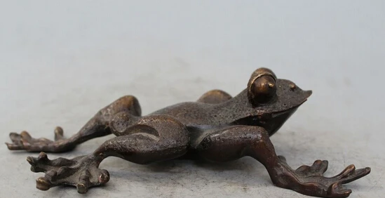 

wholesale factory 10" Chinese Feng Shui Bronze copper Evil Lucky Wealth Frog bullfrog Art Statue