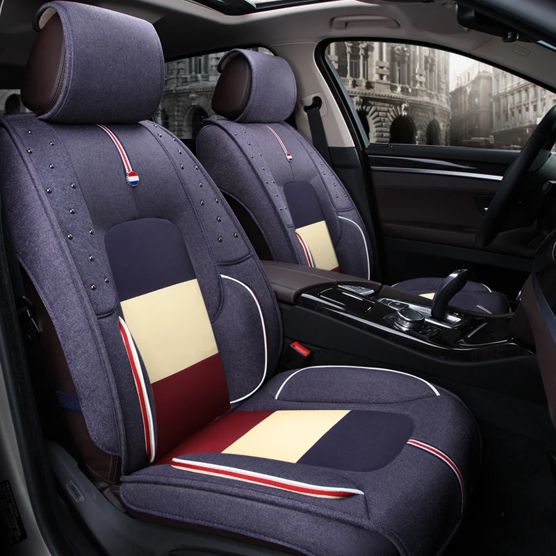 

3D Car Seat Cover Cushion Flax Car Styling For Toyota Camry 40 Corolla RAV4 Verso FJ Land Cruiser LC 200 Prado 150 120