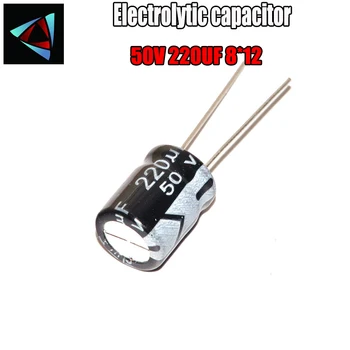 

14PCS Higt quality 50V220UF 8*12mm 220UF 50V 8*12 Electrolytic capacitor