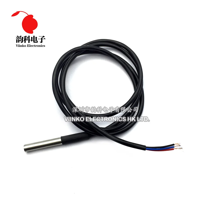 

1pc DS1820 Stainless steel package Waterproof DS18b20 temperature probe temperature sensor 18B20 For Arduino