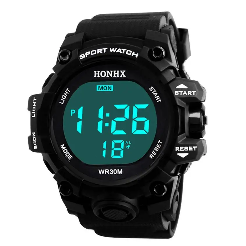 Новые модные повседневные водостойкие Детские мужские спортивные часы с цифровым светодио дный Ом для мальчиков, детские наручные часы с