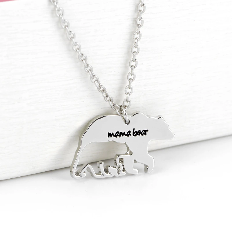 mama bear baby bear necklace