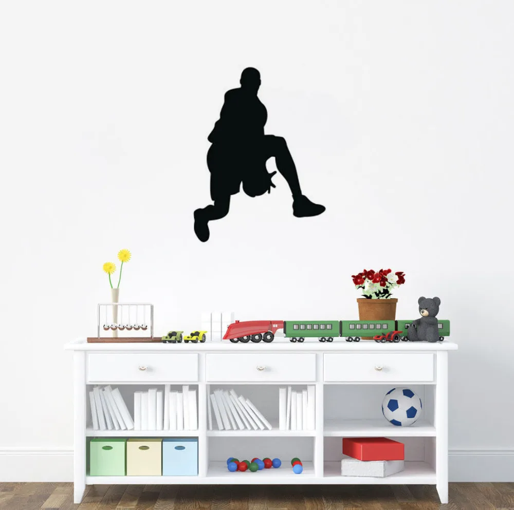 

Играть в баскетбол стены искусства Стикеры s Plus Съемная виниловая наклейка на стену Стикеры горячая Распродажа Спортивная наклейки декор для маленьких мальчиков Спальня SA046B