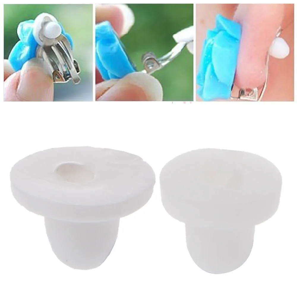 

JAVRICK 100PCS Anti-Pain Earring Back Pads Silicone Cushion for Clip on Earrings White