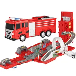 Переменная пожарная дорожка автомобиль парк сплав автомобиль домкрат большая игрушка-трансформер развивающие игрушечные машинки для