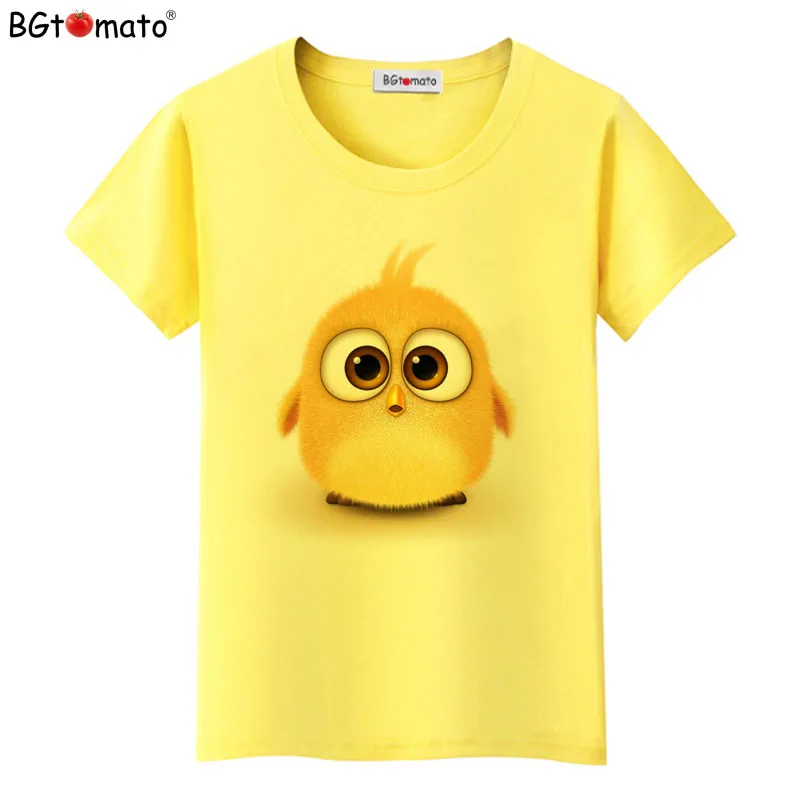 

BGtomato T shirt Super lovely yellow bird tee shirt hot sale funny t shirts Cheap sale brand new tee shirt femme