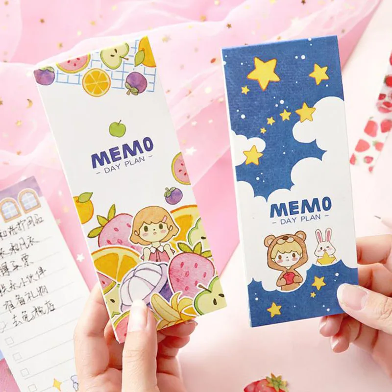 

1 Pcs Kawaii Memo Pads Notes Cartoon Girl Travel Paper Notepad Diary Scrapbooking Stickers Office School Stationery Notepad