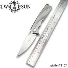 TWOSUN d2 лезвие складной карманный нож тактический нож Походный нож охотничий открытый инструмент EDC титановый шариковый подшипник быстрооткрывающийся TS107