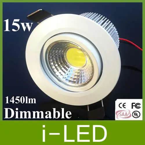 

1450LM 15W Cob LED Downlight Dimmable LED Celling Lights Bulb Lamps AC90-260V Warm / Cold White 3000k Warranty 3 years CE FCC UL