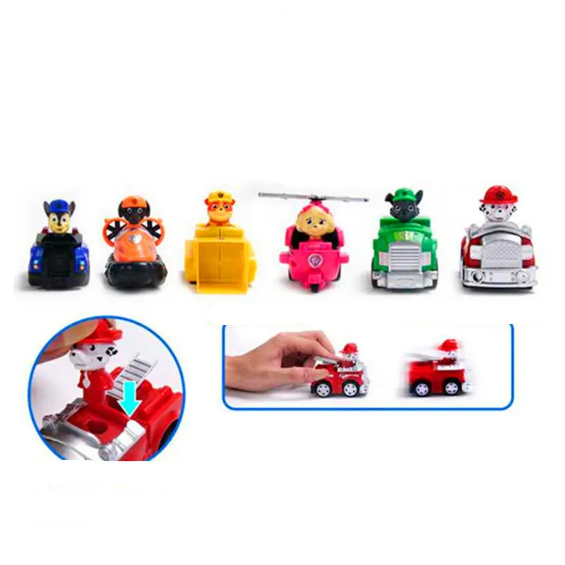 9pcs Paw Patrol Dogs Puppy Patrol Car Toys Action Figures Vinyl Doll Model Patrulla Canina Toys Kids Gifts