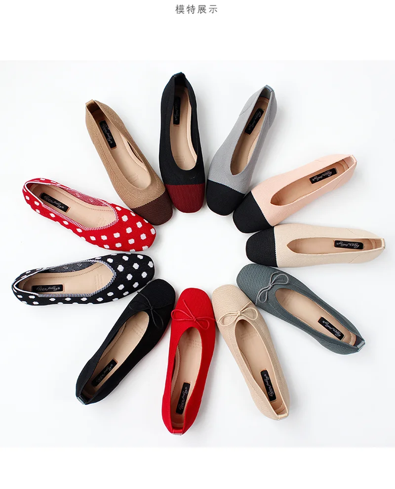 

Womens Stretch Knitted Mixed Color Moccasins Breathable Spring Cozy Work Shoes Fashion Ladies Flats Light Driving Loafers