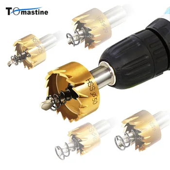 

5PCS/Set 16-30mm Gold HSS Carbide Tip Drill Bit Titanium Hole Opener Set Hole Saw Cutter Tool for Metal Wood Drilling Hole