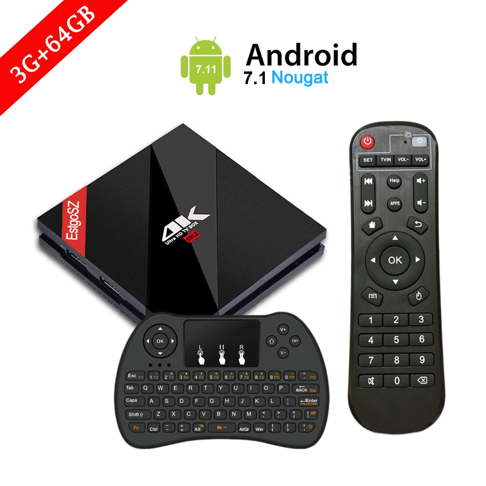 H96 3 г/64 г Android 7.1 Умные телевизоры Box Amlogic S912 Восьмиядерный Процессор 4 К Ultra HD
