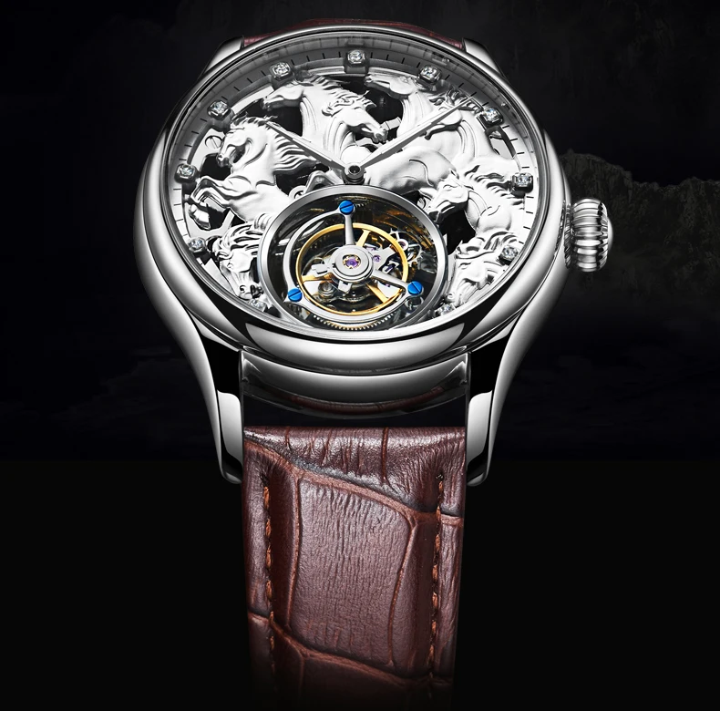 Tourbillon мужские часы с сапфировым скелетом и циферблатом от ведущего бренда, роскошные механические мужские часы с ручным заводом, s Tourbillon, 7007 г