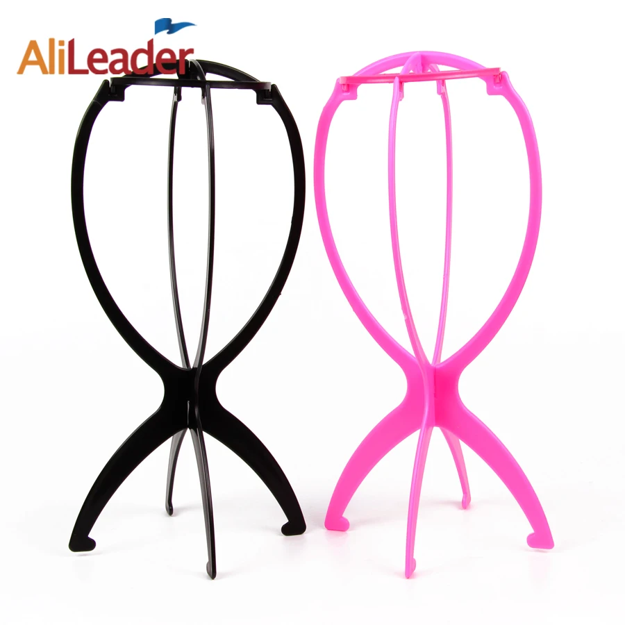 

Ajustable Wig Stands Plastic Hat Display Wig Head Holders 1PC 18x36Cm Mannequin Head/Stand Portable Folding Wig Stand Black Pink