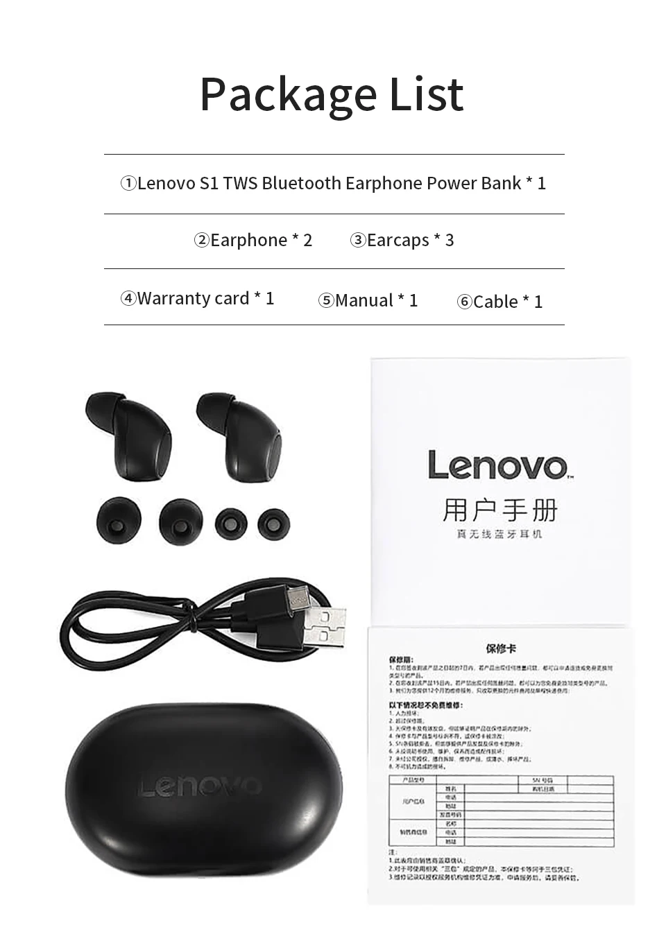 Новые оригинальные lenovo S1 TWS бизнес наушники Bluetooth наушники Handsfree водонепроницаемый IPX5 V5.0 стерео Спортивная гарнитура с микрофоном