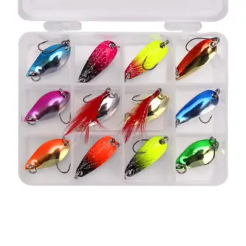 

Makou Sequins 12Pcs 3G 3Cm Winter Fishing Lure Ice Fishing Jig Fake Artificial Bait Fishing Tackle