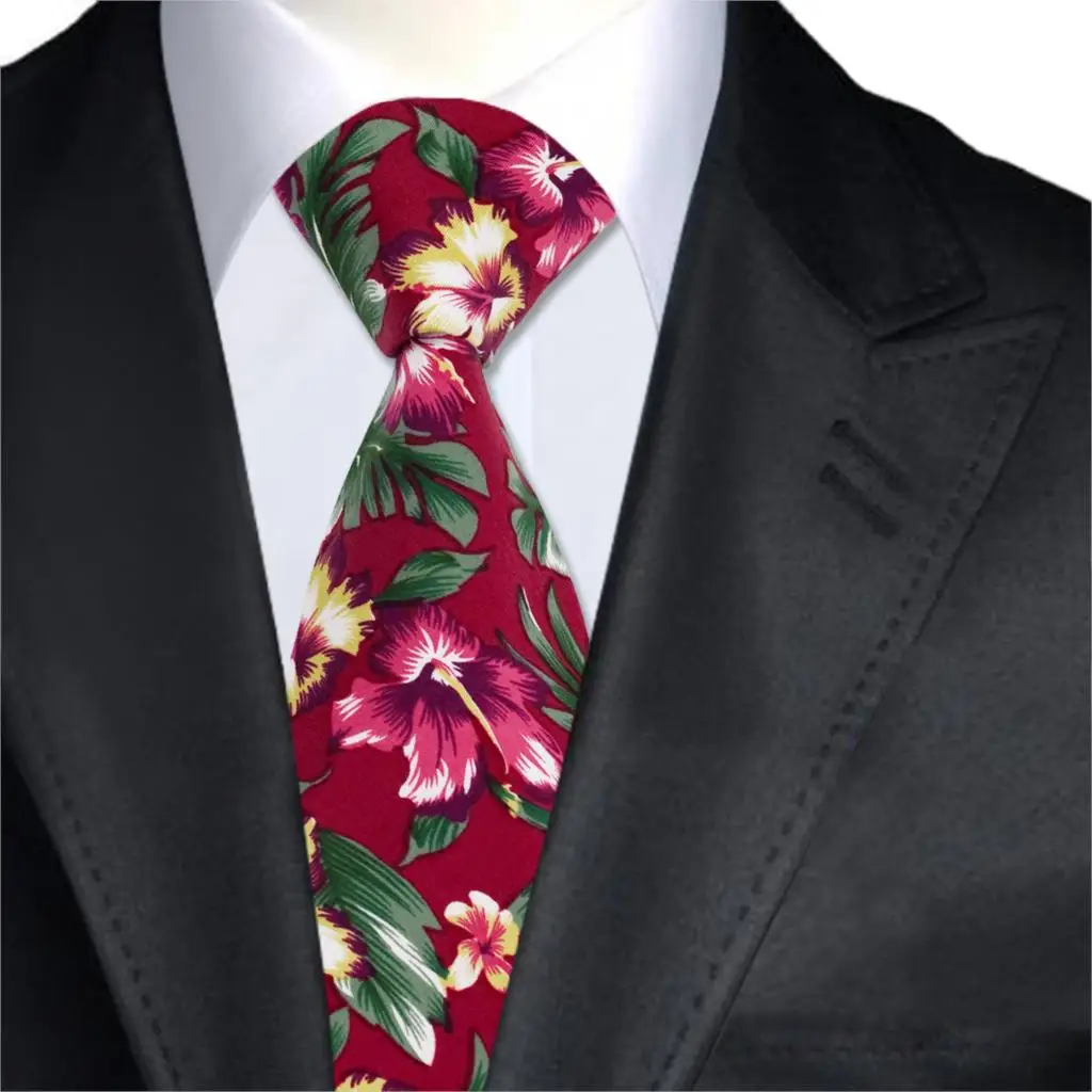 New Design 100 Cotton Mens Neckties Fashion Floral Print Ties for Men