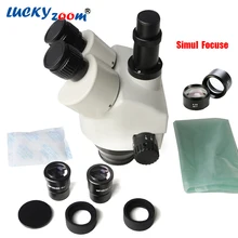 Luckyzoom бренд 3.5X-45X Simul-Focal Тринокулярный зум стерео микроскоп головка WF10X/20 SZM0.5X WD165mm аксессуары для микроскопов