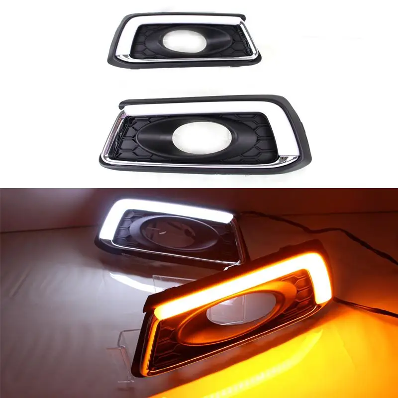 

2Pcs/Set Car Styling Daytime Running Lights Fog Lamp DRL LED Turning Light ABS Chrome For Honda Mobilio Auto Accessories