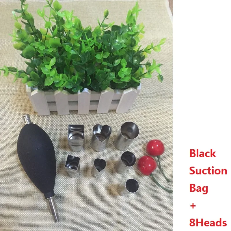 

1Set 8Heads Black Suction Cups Pottery Cake Magic Sucker Pottery Cake Silk Flower Baking Tools Manual DIY Accessories Art