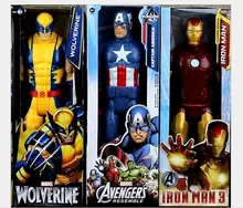 8set New 12 30CM Super Hero Spiderman Superman Captain X men PVC Action Figures Collectible Toy