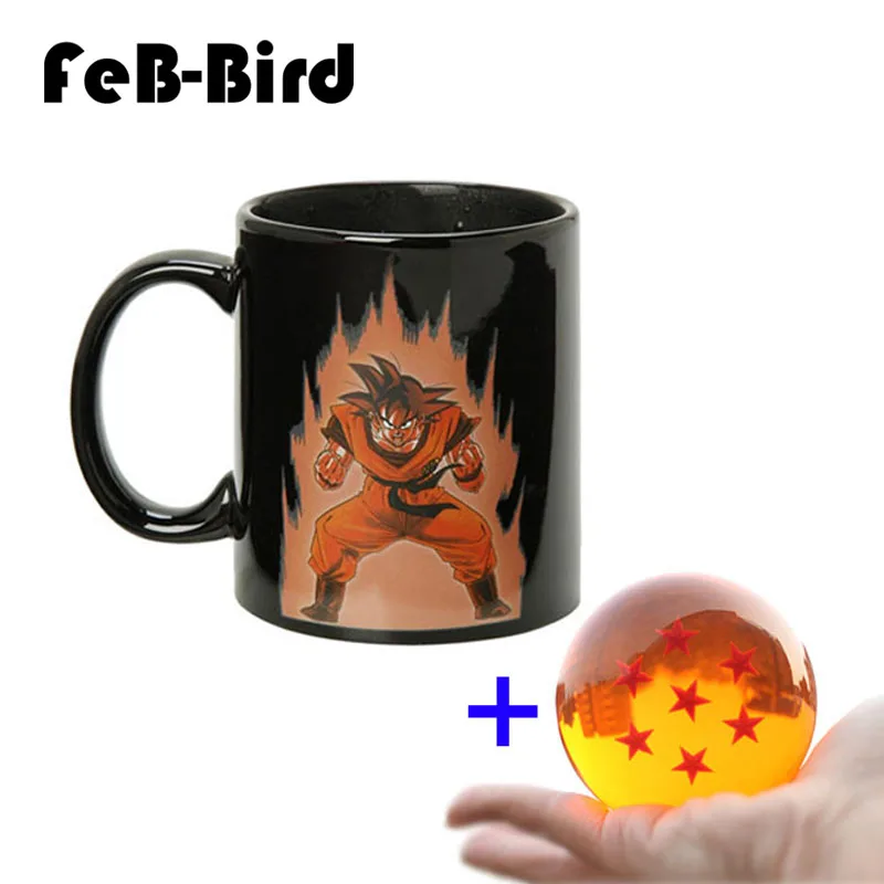 

New Arrive Dragon Ball Goku Tea Coffice Milk Cup Set, Amazing Color Changing Coffee Mug with 3D Dragon Ball Toy