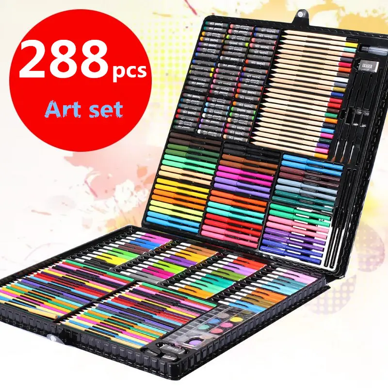288 pz/set Bambini Colori a matita Disegno Artist Kit Pittura Art