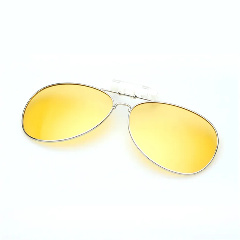 XojoX, солнцезащитные очки на клипсах, поляризационные, мужские, фирменный дизайн, пилот, солнцезащитные очки на клипсе, близорукость, очки для ночного вождения, мужские очки, UV400 - Цвет линз: Night Vision