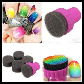 Nail Art Sponge Stamp Stamping Polish Template Transfer DIY Design Kit Deco