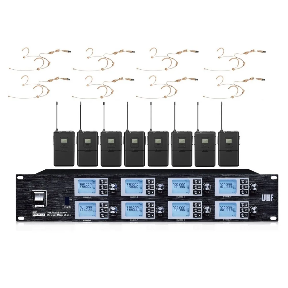 

Bolymic 8 Channels Condenser microphone Headsets wireless Microphones Professional