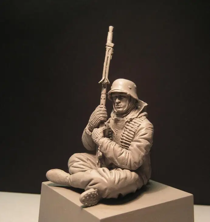 

1/16 Resin world war II Normandy Machine Gun the sixth army solider sit down Boxeeq Complete figure person model Tomomi Fujino