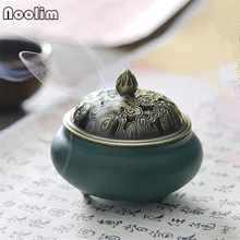 Керамическая Изысканная катушка курильница для благовоний с полая медная крышка домашний Чайный дом Декор аромат курильница