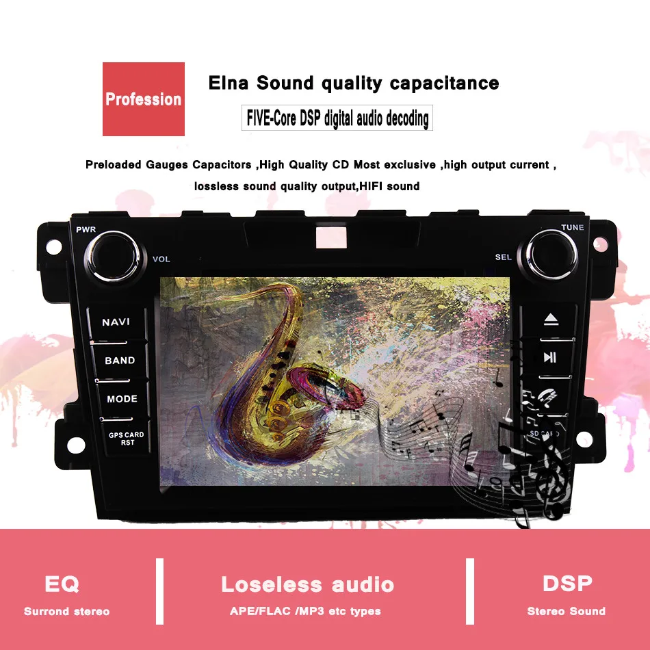 Cheap 2 Din Steering Wheel Android 9.0 Fit Mazda CX 7 Car DVD Player 8 Core 4G+64G GPS Navigation HD Screen Video 4G Wifi DAB Headunit 5