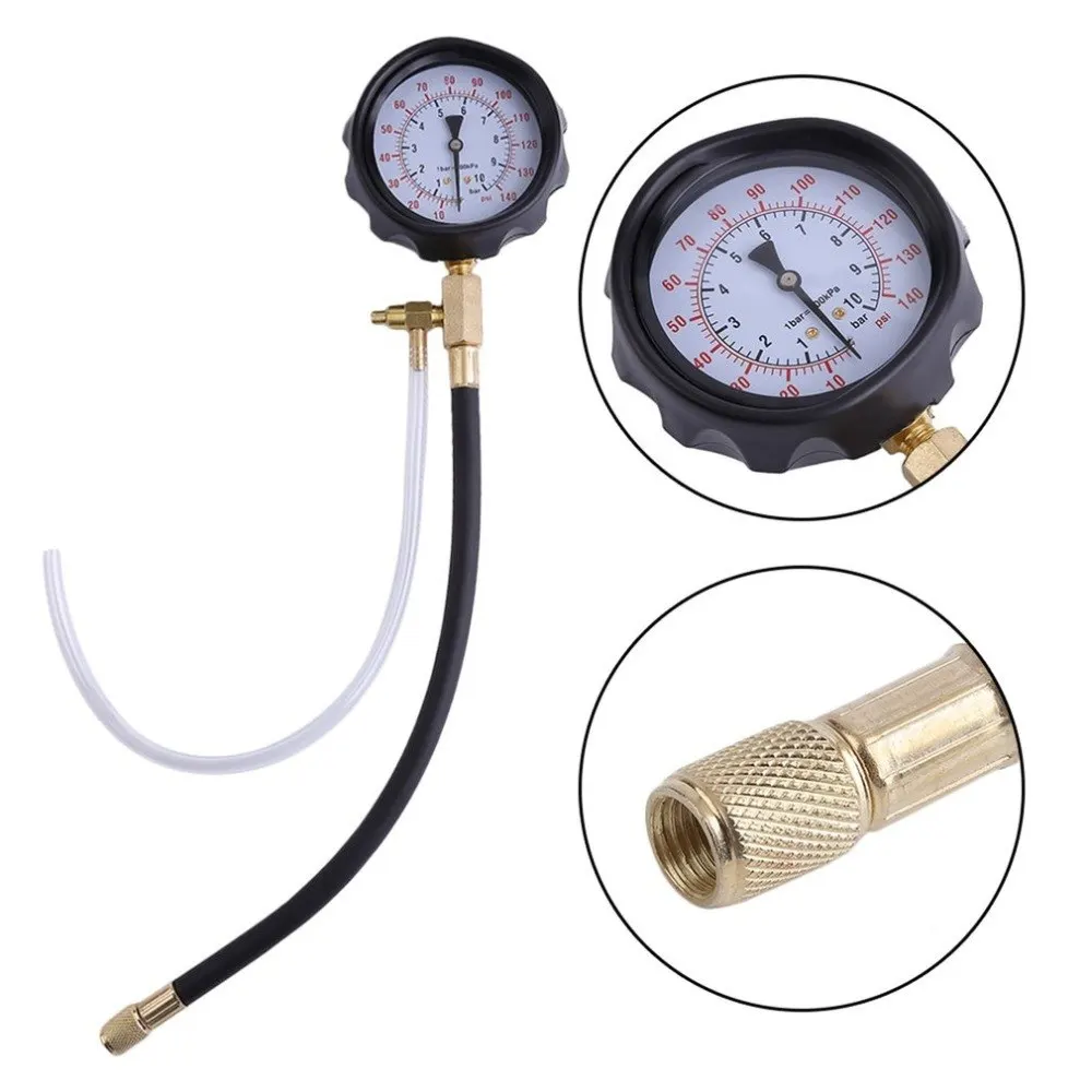 0-140 PSI Fuel Injection Pump Injector Tester Pressure Gauge Gasoline Car Vehicle Oil Combustion Spraying Diagnostics Tool