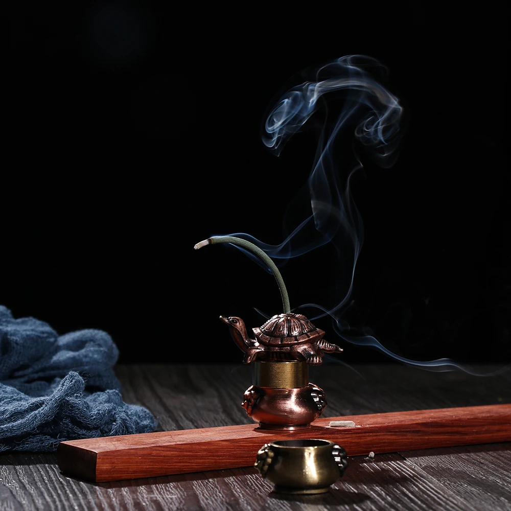 Мини буддизм гаджеты пепельница Joss-stick вставляется ладан Держатель Медь кадильница кафе орнамент домашний декор