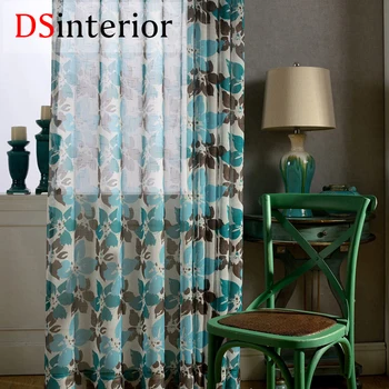 

DSinterior printing design tulle sheer curtain for bedroom or living room window