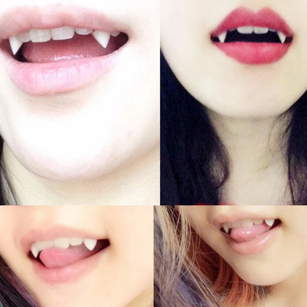 

2Pcs Halloween Party Dentures Props Vampire Zombie Devil Fangs Teeth Horrific Dress Vampire Teeth