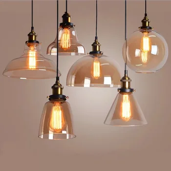 

Light bulb pendant light copper glass restaurant pendant light single pendant light vintage retractable wall lamp american style