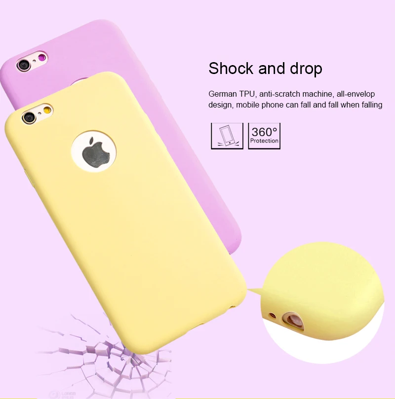 Phone Case For iPhone 7 6 6s 8 X Plus 5 5s SE XR XS Max Candy Color Silicone Couples Soft Simple Solid Color Fashion Case Cover