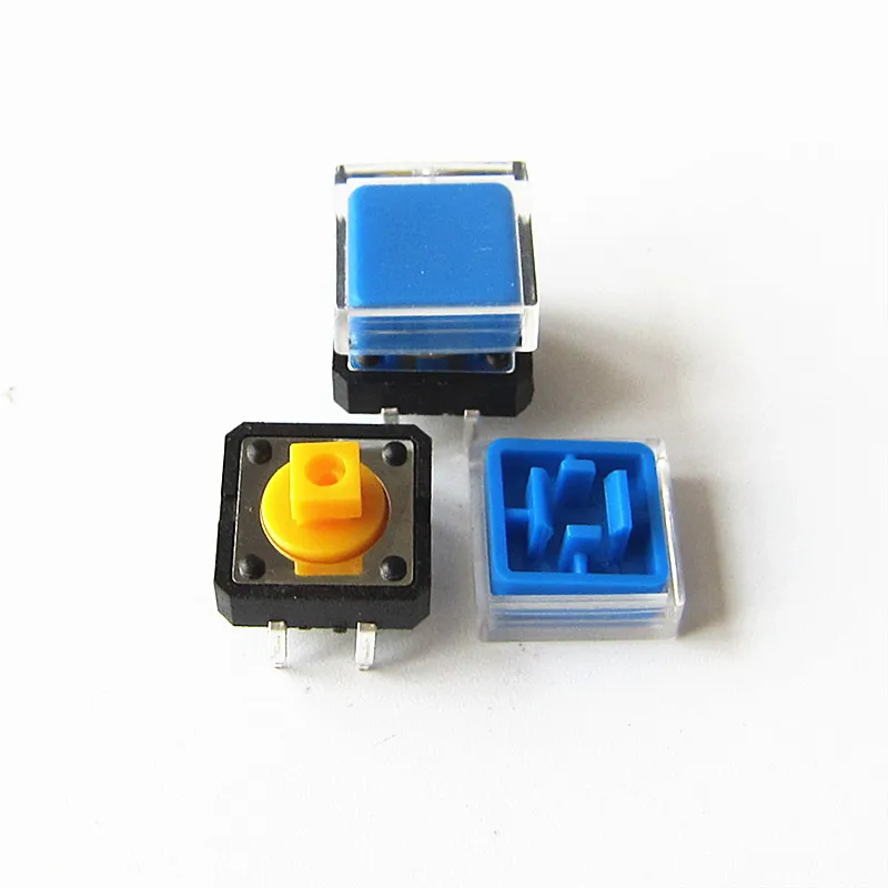 10PCS/LOT 12*12*7.5mm Push Button Switch with Square Cap A14 Blue with